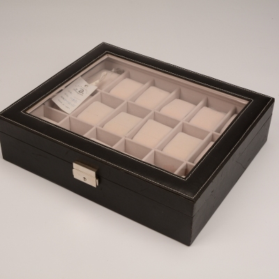 Guanyu high-grade PU watch box 18 all-day window display storage box factory direct to OEM