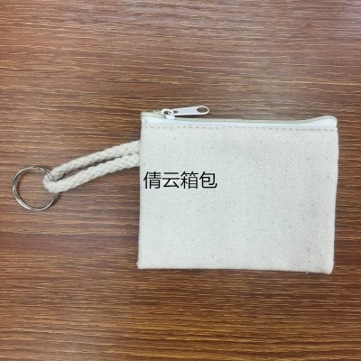 Cotton Canvas Cotton Coin Purse Bag Keychain Small Bag