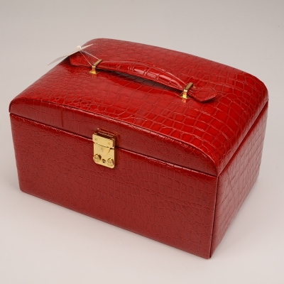 Guan Yu red high - end jewelry box multi - functional large - capacity portable jewelry storage box professional custom