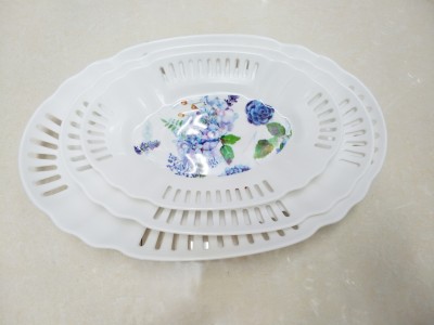 New Oval Hollow Fruit Plate Plastic Fruit and Vegetable Plate Storage Tray