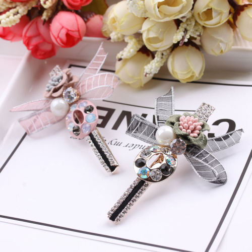 flower pearl rhinestone duckbill side clip top clip hairpin bangs clip 10 yuan jewelry wholesale