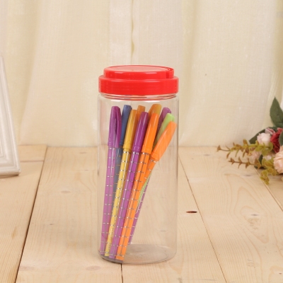Circular pen container plastic transparent pen container container plastic pen inserted transparent pen container