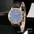 Rose gold shell digital face fake three eye strap watch fantasy blue glass couple belt Watch