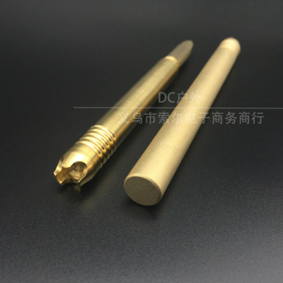 EDC Defense Handmade Brass Ballpoint Pen Brass Pen Mirror Frosted Pure Copper Attack Head Self-Defense Pen