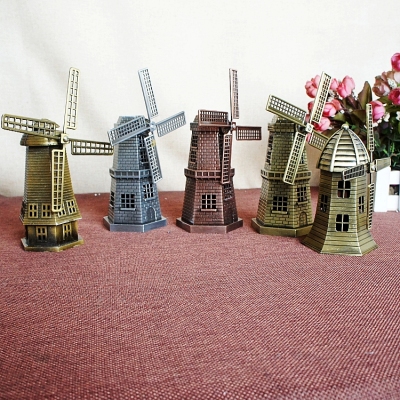 World Landmark Model Dutch Windmill Model Zinc Alloy Craft Decoration