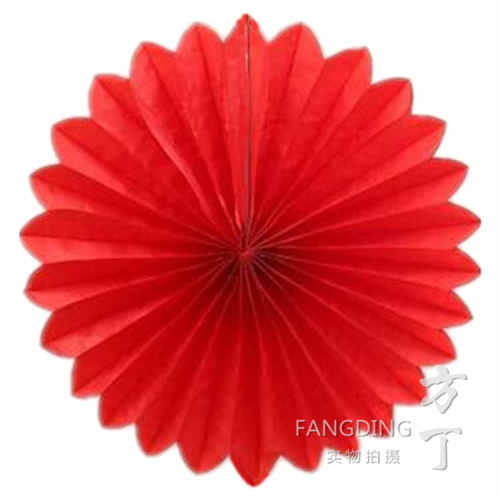 factory direct 14-inch 35cm handmade fan wedding party showcase decorative tissue paper hollow fan