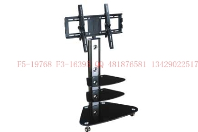 Factory direct indoor leisure steel three - layer glass LCD TV cabinet pulley glass TV cabinet