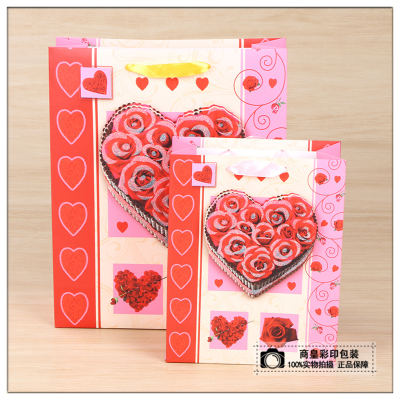 Valentine's Day Love Pattern Gift Clothing White Cardboard Handbag Wedding Gift Bag