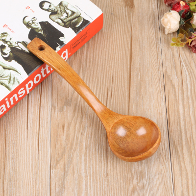 Japanese-style wooden spoon hot pot long handle with hook kitchen with wooden handle spoon