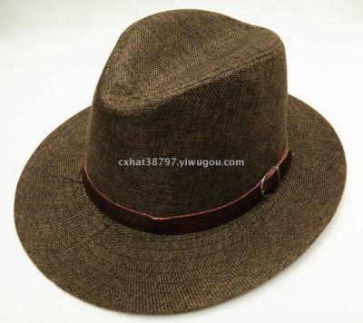 New flat edge belt hat Sir Hat men and women British sun shade flat edge hat manufacturers direct