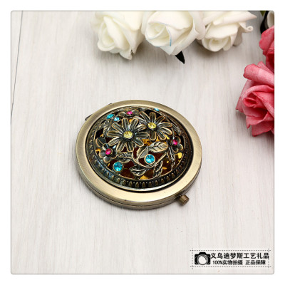 Portable Mirror Makeup Mirror Portable Small Mirror Mini round Vanity Mirror Princess