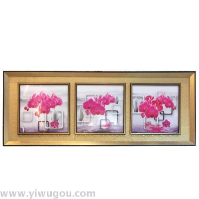 Triplet crystal painting double frame decorative painting frameless painting picture frame photo frame