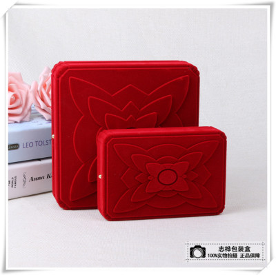 High - grade floral face flocking jewelry box, necklace, bracelet, ring and set packaging box