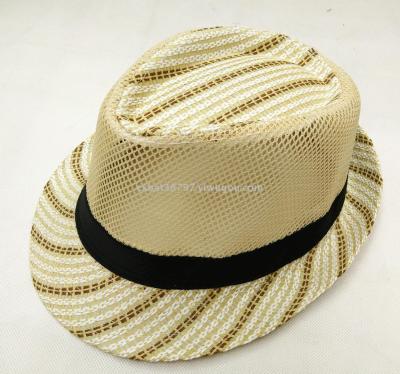 Men's new summer outing sun shade small fresh beach hat summer Britain hat straw hat