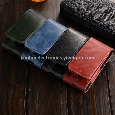 Japanese fashion section hanging money iqos leather electronic cigarette oil wax crazy pattern leather bag