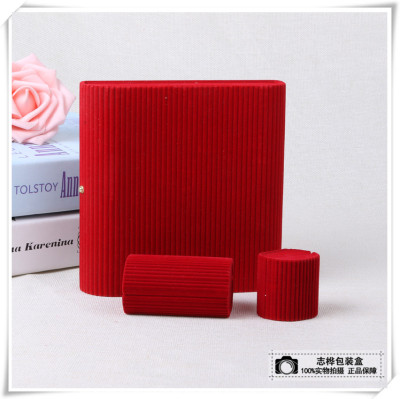 Bright red stripe jewelry box high-end jewelry box