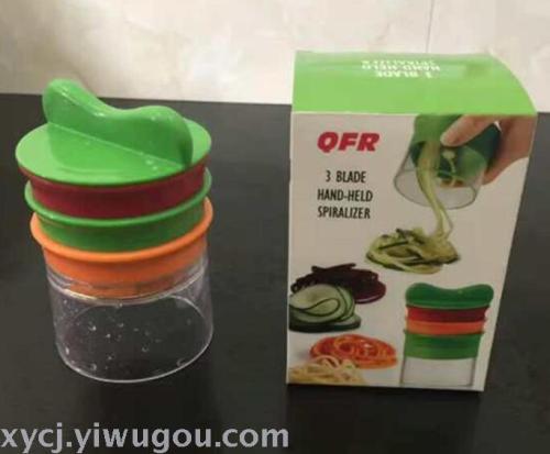 New Creative Combination Shredding Machine Spiral Shredder Multi-Function Rotating Fruit and Vegetable Grater 3-Piece Set