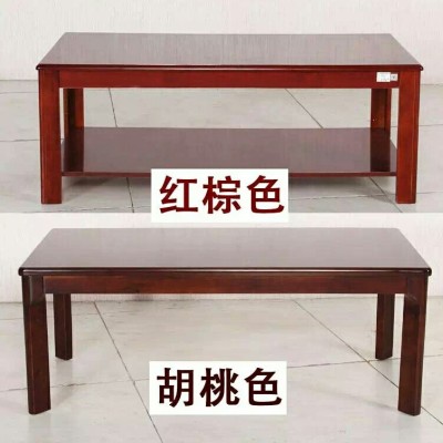 Office solid wood tea table toughened glass tea table TV cabinet