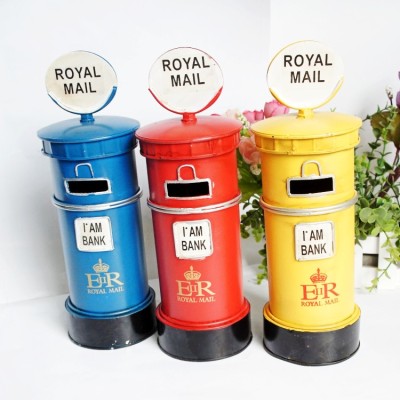 European - style retro iron mailbox piggy bank ornaments crafts home furnishing