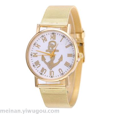 Foreign trade burst with gold anchor watch alloy watch quartz watch
