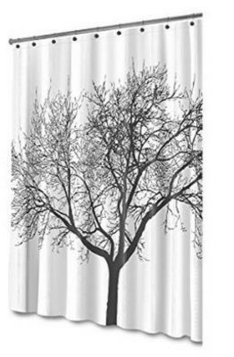 Hot style black tree polyester fabric small curtain, waterproof, mildew mantra and environmental protection