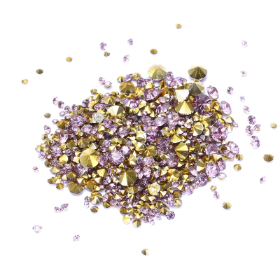 Wholesale Light Purple Resin Rhinestones PointBack Glue On Beads Many Size Diamond Jewelry Nail Art Wedding Dress 