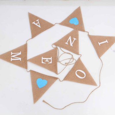 Wedding decoration linen triangle flag party dance flag wedding banner banner