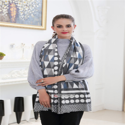 Autumn New European and American Style Cashmere Brushed Warm Scarf Polka Dot Women's Air Conditioning Shawl