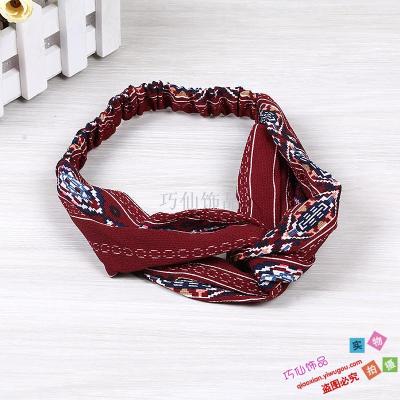 Famous style hair with wild simple cross hair band hoop scarf hair accessories