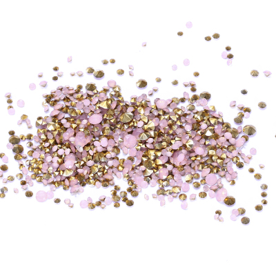 Wholesale Pink Opal Color Resin Rhinestones PointBack Glue On Beads Many Sizes Diamonds Nail Art Wedding Dress 