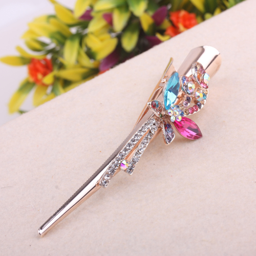 Pudding Small Station Alloy Hairpin Crystal Duckbill Clip Horn Clip Large Ponytail Clip 10 Yuan Boutique Jewelry