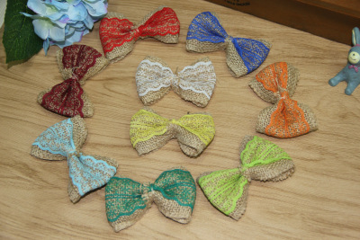 DIY lace bow new clothing accessories color linen flowers bow