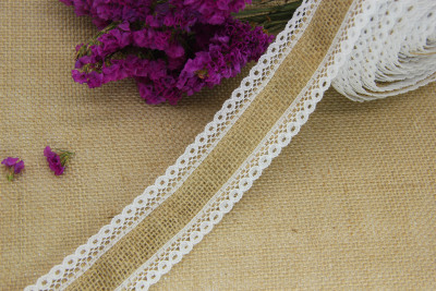 DIY handmade Christmas wedding craft lace linen roll on both sides lace satin linen roll