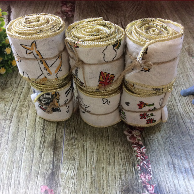 Handmade Christmas craft cartoon linen roll linen roll lace linen with wedding dress