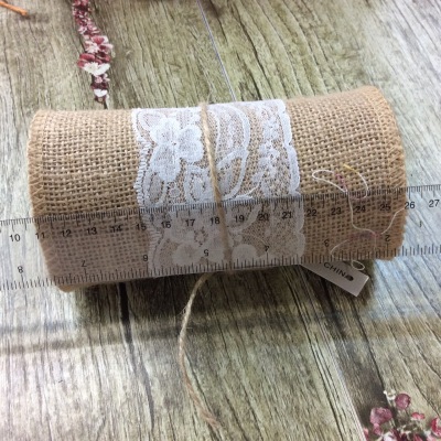 Jute cloth table flag lace chair yarn Christmas party craftsmanship wedding decorations middle lace