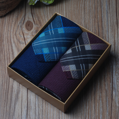 Double gift box 42 cotton men 's handkerchiefs all cotton handkerchief jacquard 43 cm