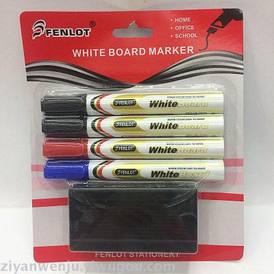 Whiteboard Marker Set 4 Pens with Whiteboard Eraser Erasable Marking Pen