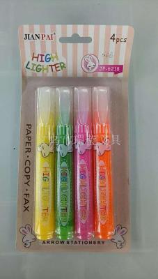 4 - color round tip highlighter