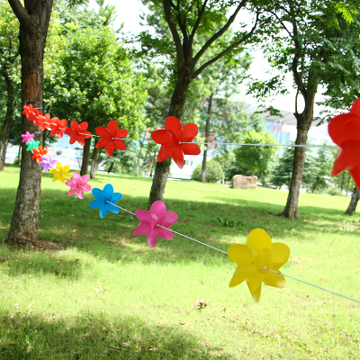 Solid color hex string 17CM leaves the wind plastic waterproof outdoor scenic kindergarten holiday decorative windmills