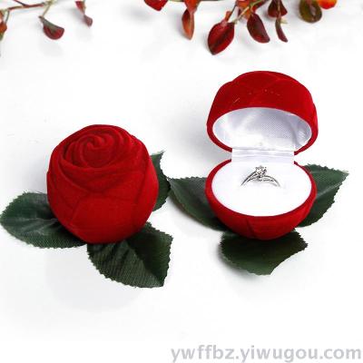 Jewelry Box Rings Box Jewelry Accessories Boxes Flannel Jewelry Packaging Gift Box Rose Hearts