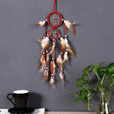 Upper and Lower Double Ring Home Wind Chimes Hanging Ornament Pendant Dream Catcher Wind Chimes Pendant Hanging Ornaments Wholesale