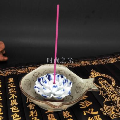 Ceramic bergamot lotus incense inserted fish shape incense buner incense tray handicrafts incense wholesale buddhist supplies