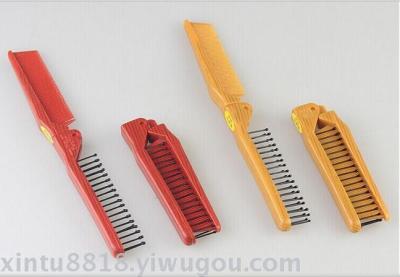 Professional Production Folding Wood Grain Comb Travel Comb Dual-Use Folding Comb Different Font Spot