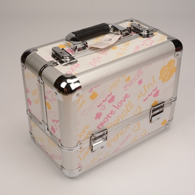 Guanyu Korean version of the new aluminum double open cosmetics box high - end portable printing nail toolbox custom