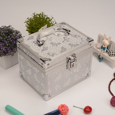Guanyu high - grade aluminum portable cosmetics box creative children 's three - piece storage box welcome custom