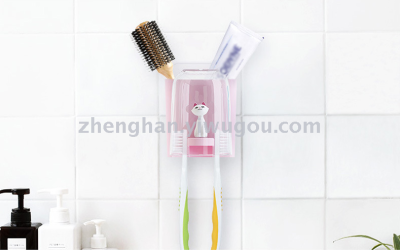 Cattle mouthwash cup toothbrush holder set Seamless sucker wall hanging glue wash cup holder