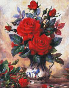 Foreign trade diamond painting rose flower vase 40x50cm full diamond cross stitch