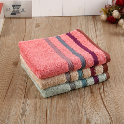 Colorful star bamboo towel with thickened satin face towel fashionable and simple