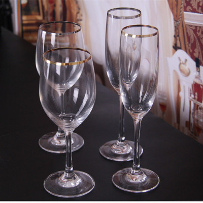 Gold and silver side lead - free crystal red wine goblet champagne glass glass red wine glass champagne glass