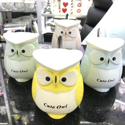 Creative relief owl ceramic cup new strange cup wholesale